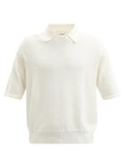 Le17septembre Homme - Layered-effect Collar Wool-blend Polo Shirt - Mens - Cream