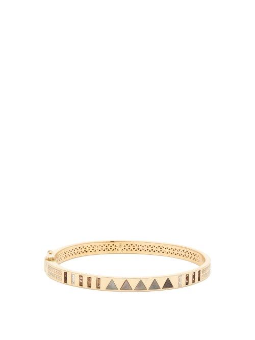 Matchesfashion.com Harwell Godfrey - Juju Diamond, Smoky Topaz & 18kt Gold Bracelet - Womens - Multi