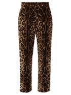 Matchesfashion.com Dolce & Gabbana - Leopard Print Velvet Trousers - Womens - Leopard