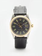 Lizzie Mandler - Vintage Rolex Datejust 33mm Emerald & Steel Watch - Womens - Black Green