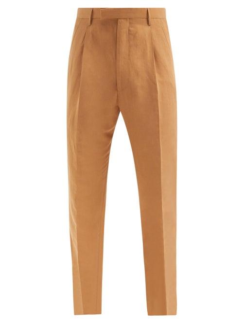Matchesfashion.com Umit Benan B+ - Andy Pleated Twill Suit Trousers - Mens - Brown
