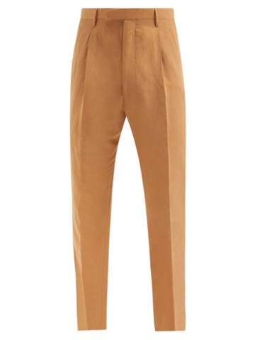 Matchesfashion.com Umit Benan B+ - Andy Pleated Twill Suit Trousers - Mens - Brown