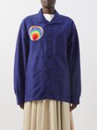 Kilometre Paris - Kilometre Universe Upcycled-cotton Shirt Jacket - Womens - Dark Blue