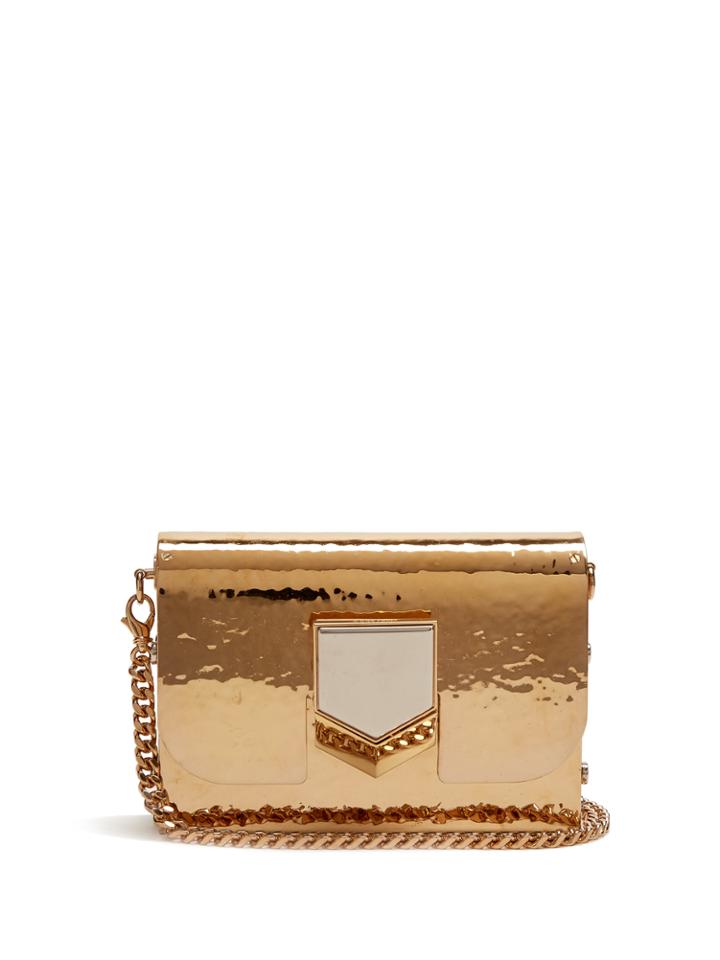 Jimmy Choo Lockett Minaudire Hammered-metal Clutch