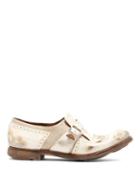 Matchesfashion.com Church's - Shanghai Distressed Leather Buckled Brogues - Womens - White