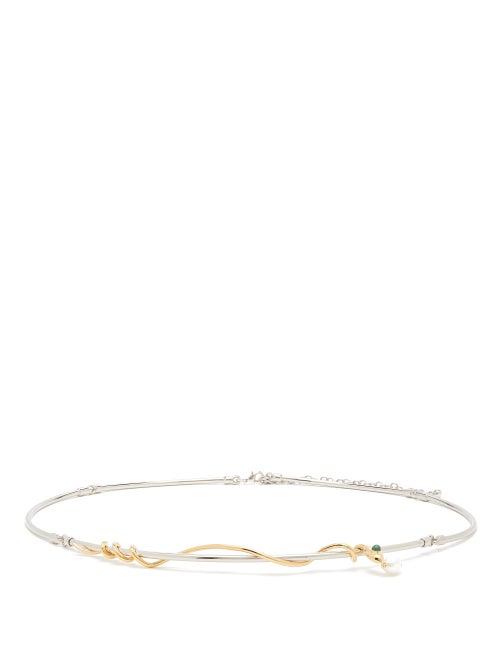 Matchesfashion.com Chlo - Callie Baroque-pearl Snake Belt - Womens - Silver Gold
