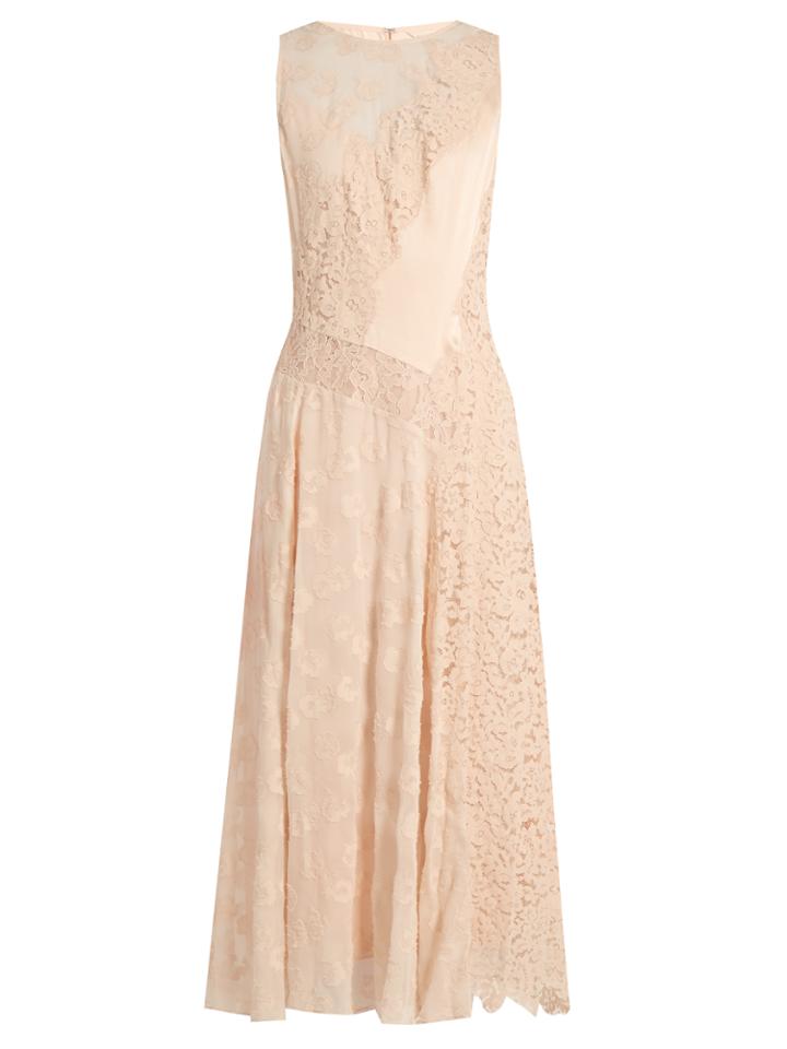 Rebecca Taylor Floral-lace Satin Dress