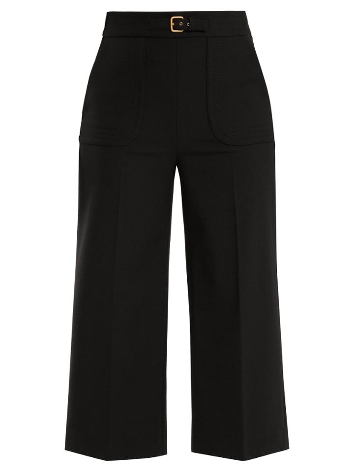 Redvalentino Buckle-detail Wide-leg Cropped Trousers