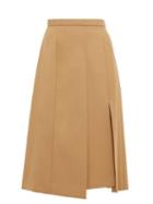 Matchesfashion.com Joseph - Malvyn Asymmetric Pleated Twill Midi Skirt - Womens - Camel