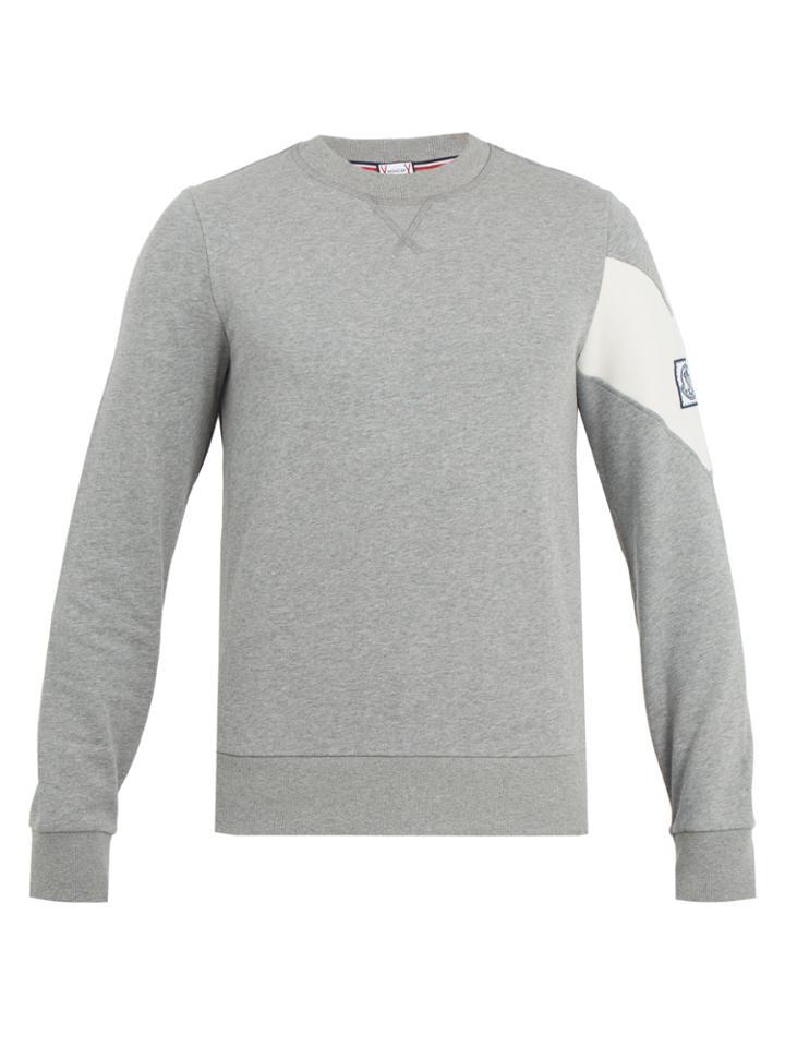 Moncler Gamme Bleu Chevron-insert Cotton-jersey Sweatshirt