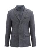 Matchesfashion.com Herno - La Giacca Checked Wool-blend Jacket - Mens - Navy