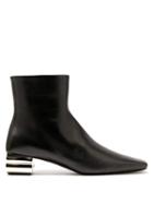 Matchesfashion.com Balenciaga - Typo Chrome Heel Leather Ankle Boots - Womens - Black
