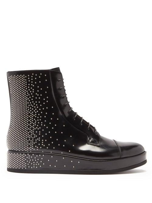 Noir Kei Ninomiya - X Church's Studded Leather Boots - Womens - Black
