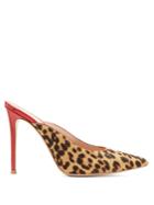 Gianvito Rossi Leopard-print 105 Calf-hair Mules