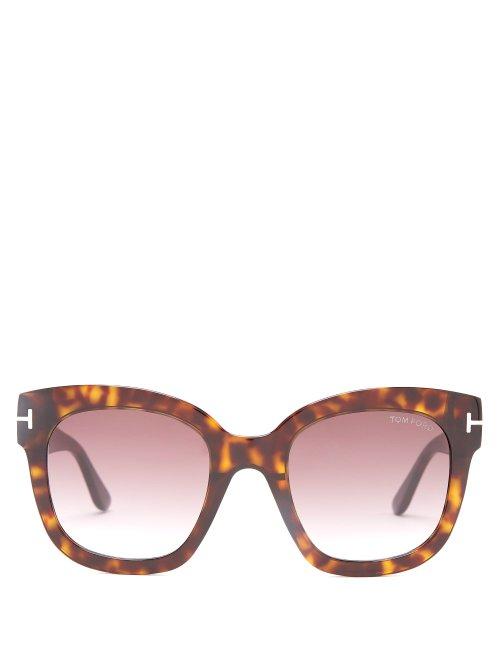 Matchesfashion.com Tom Ford Eyewear - Beatrix Acetate Sunglasses - Womens - Tortoiseshell