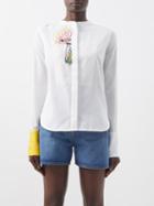 Kilometre Paris - Take Me To Arizona Embroidered Cotton-khadi Shirt - Womens - White Yellow