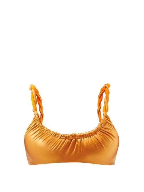 Isa Boulder - Rope-twist Underwired Bikini Top - Womens - Orange Multi