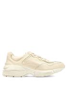 Mens Shoes Gucci - Rhyton Distressed Leather Trainers - Mens - White