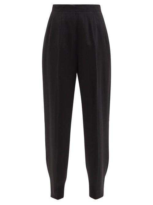 Jil Sander - Front-crease Wool-blend Twill Wide-leg Trousers - Womens - Black