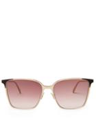 Matchesfashion.com Alexander Mcqueen - Square Frame Metal Sunglasses - Mens - Gold