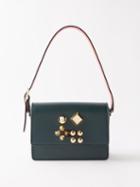 Christian Louboutin - Carasky Studded Leather Shoulder Bag - Womens - Dark Green