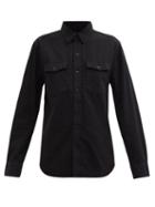 Ladies Rtw Wardrobe. Nyc - Flap-pocket Denim Shirt - Womens - Black