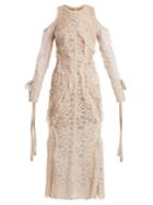 Elie Saab Fluted-hem Floral-lace Dress