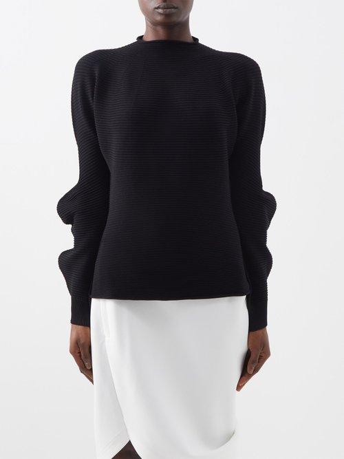 Issey Miyake - Technical-pleated Top - Womens - Black