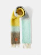 Loewe - Anagram-patch Striped Mohair-blend Scarf - Mens - Grey