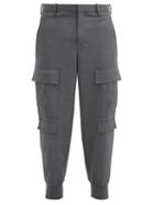 Matchesfashion.com Neil Barrett - Cargo-pocket Cuffed Stretch-gabardine Trousers - Mens - Grey