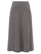 Matchesfashion.com Joseph - Wool Blend Fluted Midi Skirt - Womens - Dark Grey