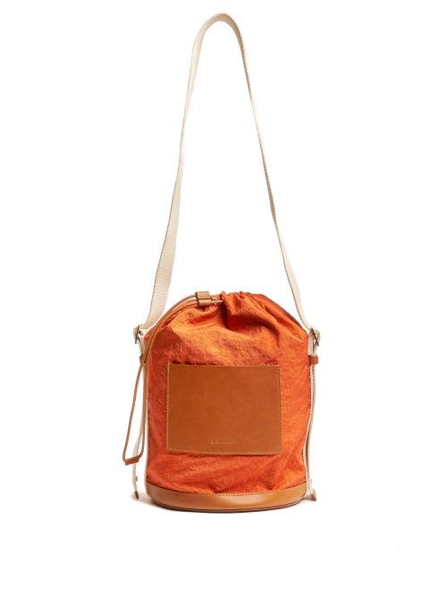 Jil Sander - Logo-patch Canvas Bucket Bag - Womens - Red