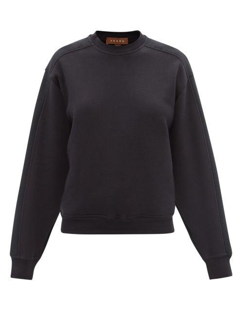 Ladies Activewear Vaara - Aurora Panelled Cotton-blend Sweatshirt - Womens - Black