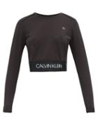 Matchesfashion.com Calvin Klein Performance - Logo Jacquard Performance Top - Womens - Black