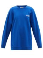 Ladies Rtw Ganni - Software Organic Cotton-blend Jersey Sweatshirt - Womens - Blue