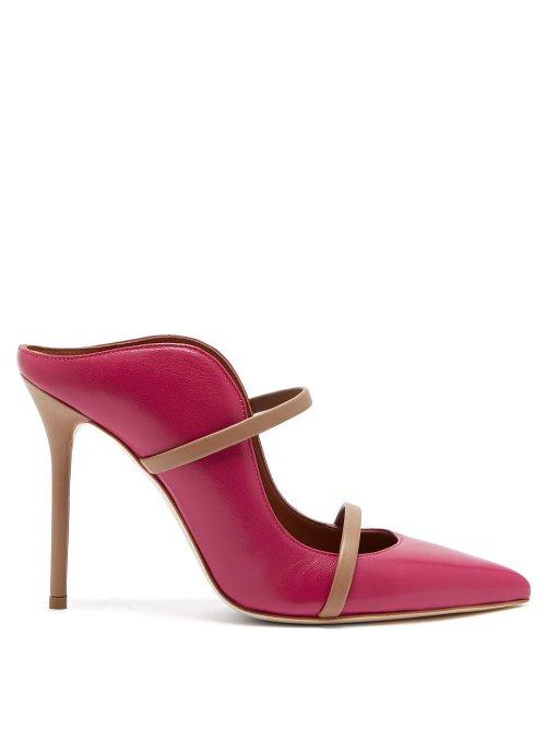 Matchesfashion.com Malone Souliers By Roy Luwolt - Maureen Leather Mules - Womens - Pink Multi