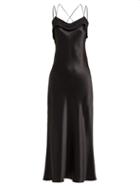 Matchesfashion.com Maison Margiela - Silk Satin Slip Dress - Womens - Black