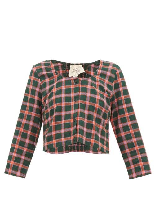 Matchesfashion.com Ace & Jig - Imogen Checked Cotton Top - Womens - Green Multi