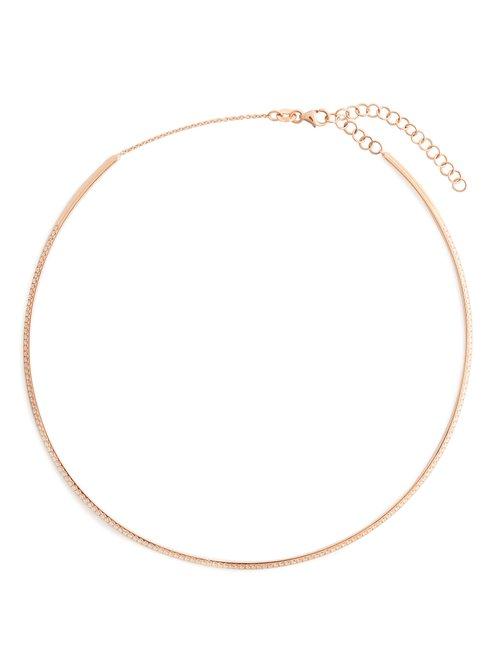 Matchesfashion.com Diane Kordas - Diamond & Rose Gold Bar Choker - Womens - Gold