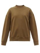 Matchesfashion.com Jil Sander - Logo-embroidered Cotton-jersey Sweatshirt - Womens - Brown