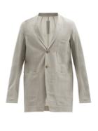 Matchesfashion.com Rick Owens - Single-breasted Wool-blend Jacket - Mens - Light Grey