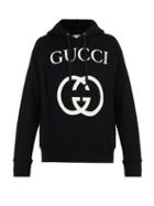 Matchesfashion.com Gucci - Gg Logo Hooded Cotton Sweatshirt - Mens - Black