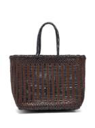 Matchesfashion.com Dragon Diffusion - Cannage Woven Leather Tote Bag - Womens - Brown Navy