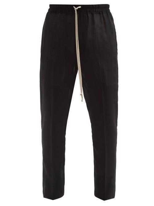 Matchesfashion.com Rick Owens - Drawstring Wool-blend Slim-leg Trousers - Mens - Black