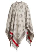 Alexander Mcqueen Skull Wool And Cashmere-blend Cape