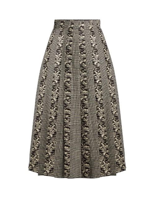 Sophie Theallet Joline Prince Of Wales-checked Pleated Skirt