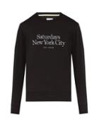 Matchesfashion.com Saturdays Nyc - Bowery Logo Embroidered Cotton Sweatshirt - Mens - Black