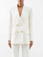 Valentino - Crepe Couture Wool-blend Suit Jacket - Womens - Ivory