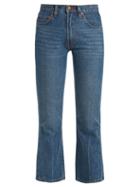 Matchesfashion.com Bliss And Mischief - Cowboy Fit Bootcut Cropped Jeans - Womens - Blue