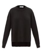 Ladies Activewear Paco Rabanne - Oversized Side-zip Wool Sweater - Womens - Black